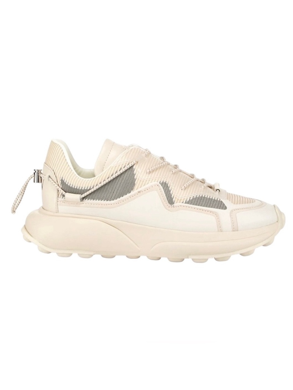 Stuart Weitzman SW1 Leather & Mesh Bungee Lace-Up Low-Top Sneakers Size, 8.5